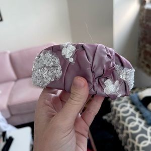 HANDMADE: Gorgeous Purple Satin Beaded Lace Soft Headband